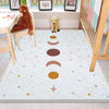 Round Mystic Moon Stars Boho Kids Nursery Room Rug, Cute Rug Gift For Kids, Baby Room Gift, Kids Room Decor with pillow case gift
