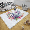 Unicorn Horse Flowers Girls Room Rug, Cute Girl Rug For Kids Room, Playground Rug, Baby Rug, Nursery Decor with pillow case gift