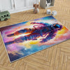 Colorful Space Themed Astronaut Kids Nursery Room Rug, Cute Rug Gift For Kids, Baby Room Gift, Kids Room Decor with pillow case gift