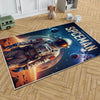 Round Space Man Themed Astronaut Kids Nursery Room Rug, Cute Rug Gift For Kids, Baby Room Gift, Kids Room Decor with pillow case gift