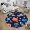 Round Space Planets Kids Nursery Room Rug, Cute Washable Non-Slip Rug Gift For Kids, Baby Room Gift, Kids Room Decor with pillow case gift