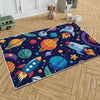 Round Space Planets Kids Nursery Room Rug, Cute Washable Non-Slip Rug Gift For Kids, Baby Room Gift, Kids Room Decor with pillow case gift