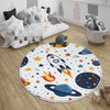 Galaxy Spaceship Planets Kids Nursery Room Rug, Washable Non-Slip Rug Gift For Kids, Baby Room Gift, Kids Room Decor with pillow case gift