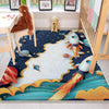 Galaxy Spaceship Planets Kids Nursery Room Rug, Washable Non-Slip Rug Gift For Kids, Baby Room Gift, Kids Room Decor with pillow case gift
