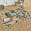 Round City Road Kids Play Mat|Car Road Nursery Rug|Traffic Activity Rug|Anti-Slip Toddler Rug|Washable Playroom Carpet with pillow case gift