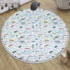 Round City Road Kids Play Mat|Car Road Nursery Rug|Traffic Activity Rug|Anti-Slip Toddler Rug|Washable Playroom Carpet with pillow case gift