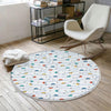 Play Mat for Kids - Round City Road Traffic Rug, Anti-Slip Toddler Nursery Carpet, Washable Playroom Rug with Pillowcase Gift