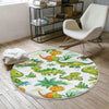 Round Dinosaurs Themed Nursery Room Rug, Washable Non-Slip Jurassic Rug Gift For Kids, Baby Room Gift, Kids Room Decor with pillow case gift