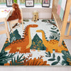 Round Dinosaurs Themed Nursery Room Rug, Washable Non-Slip Jurassic Rug Gift For Kids, Baby Room Gift, Kids Room Decor with pillow case gift