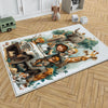 Round Safari Animal Nursery Room Rug, Cute Animals Rug Gift For Kids, Baby Shower Rug, Baby Gift, Nursery Decor with pillow case gift