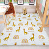Round Safari Animal Giraffe Rainbow Nursery Rug, Cute Animals Rug Gift For Kids, Baby Shower Rug, Nursery Room Decor with pillow case gift