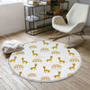 Round Safari Animal Giraffe Rainbow Nursery Rug, Cute Animals Rug Gift For Kids, Baby Shower Rug, Nursery Room Decor with pillow case gift