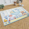 Blue Bear and Lamb Nursery Room Rug, Cute Animal Rug Gift For Kid, Baby Shower Boy Kids Room Gift, , Kids Room Decor with pillow case gift