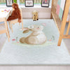 Rabbit Bunny Kids Baby Nursery Room Rug, Cute Animal Rug Gift For Kid, Baby Shower Kids Room Gift, Kids Room Decor with pillow case gift
