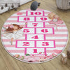 Pink Hopscotch Ballerina Girls Kids Room Rug, Cute Playground Rug Gift For Kid, Girl Kids Room Gift, Kids Room Decor with pillow case gift
