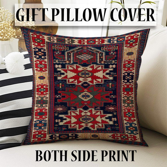 Authentic Ethnic Retro Persian Non-Slip Turkish Kilim Area Rug, Washable Living Room Rugs with pillow case gift, Housewarming Gift