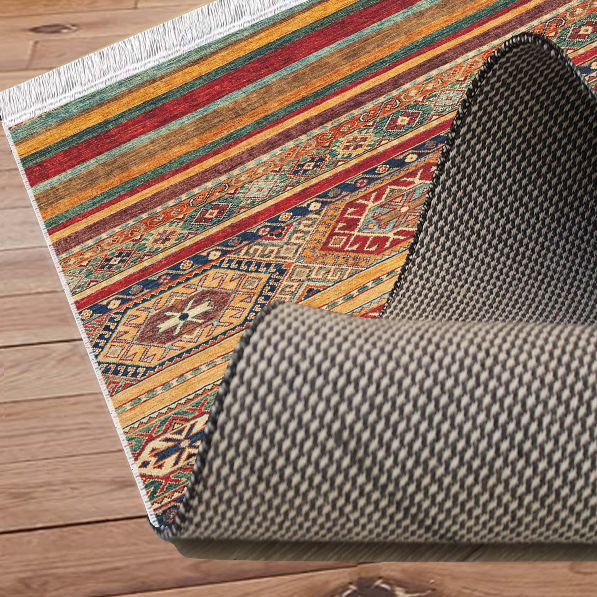 Authentic Ethnic Retro Persian Non-Slip Turkish Kilim Area Rug, Washable Living Room Rugs with pillow case gift, Housewarming Gift