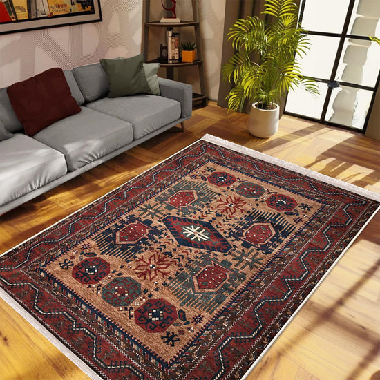 Authentic Ethnic Retro Persian Non-Slip Turkish Kilim Area Rug, Washable Living Room Rugs with pillow case gift, Housewarming Gift