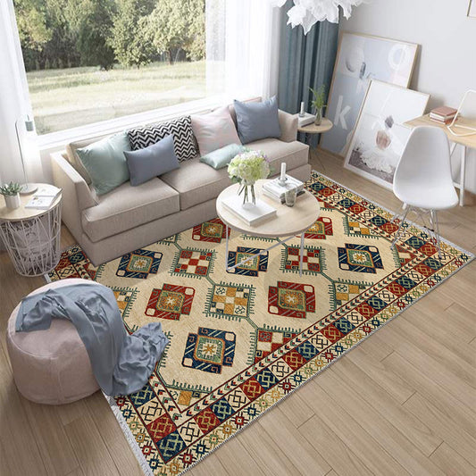 Authentic Ethnic Retro Persian Non-Slip Turkish Kilim Area Rug, Washable Living Room Rugs with pillow case gift, Housewarming Gift