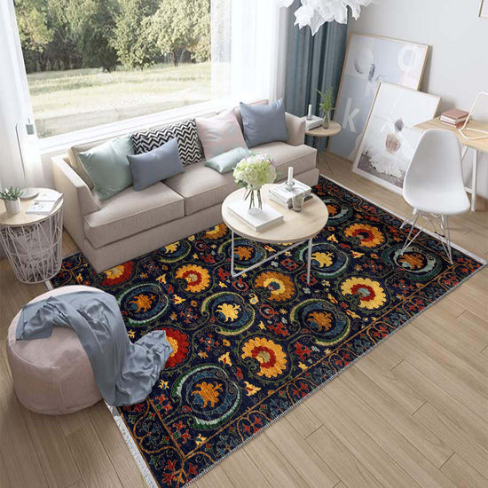 Authentic Ethnic Retro Persian Non-Slip Turkish Kilim Area Rug, Washable Living Room Rugs with pillow case gift, Housewarming Gift