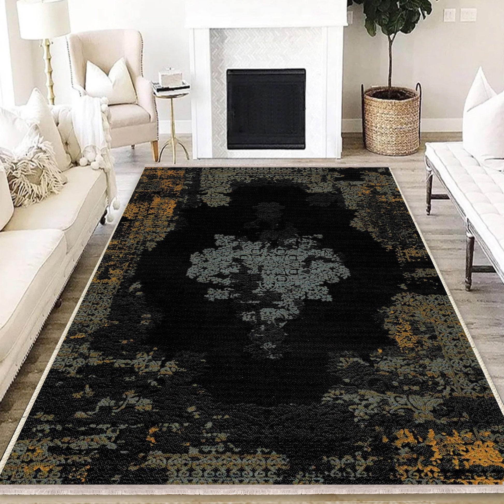 Authentic Ethnic Retro Persian Non-Slip Turkish Kilim Area Rug, Washable Living Room Rugs with pillow case gift, Housewarming Gift