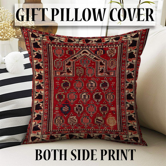 Authentic Ethnic Retro Persian Non-Slip Turkish Kilim Area Rug, Washable Living Room Rugs with pillow case gift, Housewarming Gift