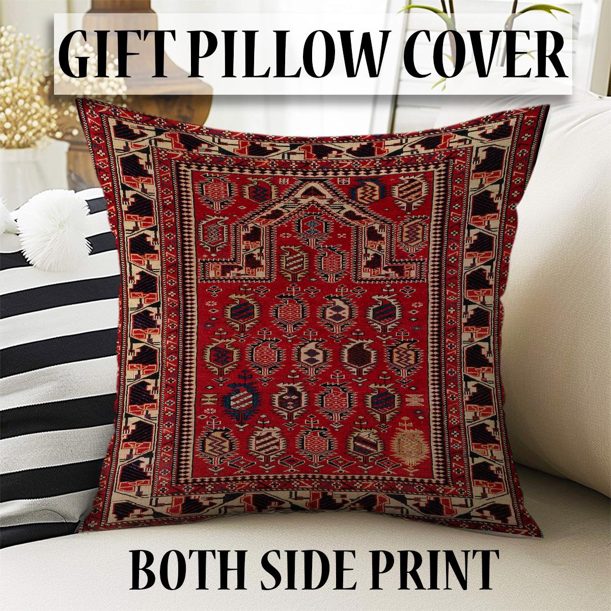 Authentic Ethnic Retro Persian Non-Slip Turkish Kilim Area Rug, Washable Living Room Rugs with pillow case gift, Housewarming Gift