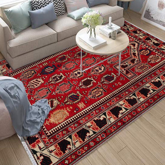 Authentic Ethnic Retro Persian Non-Slip Turkish Kilim Area Rug, Washable Living Room Rugs with pillow case gift, Housewarming Gift