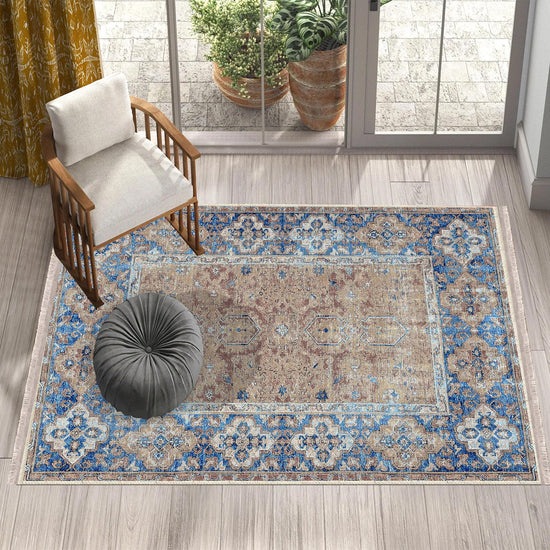 Authentic Ethnic Retro Persian Non-Slip Turkish Kilim Area Rug, Washable Living Room Rugs with pillow case gift, Housewarming Gift