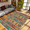 Aztec Ethnic Retro Persian Anatolian Turkish Kilim Area Rug, Washable Non Slip Living Room Rugs with pillow case gift, Housewarming Gift