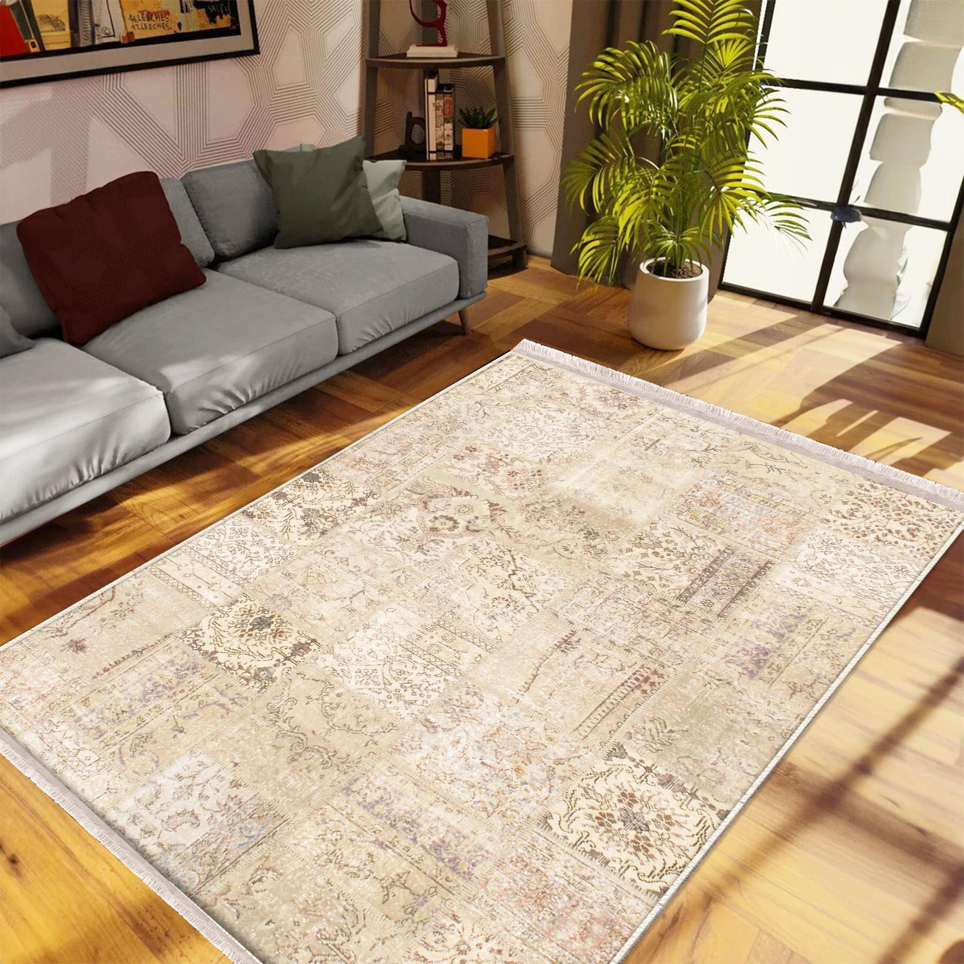 Authentic Ethnic Retro Persian Anatolian Turkish Kilim Area Rug, Washable Non Slip Living Room Rugs with pillow case gift, Housewarming Gift