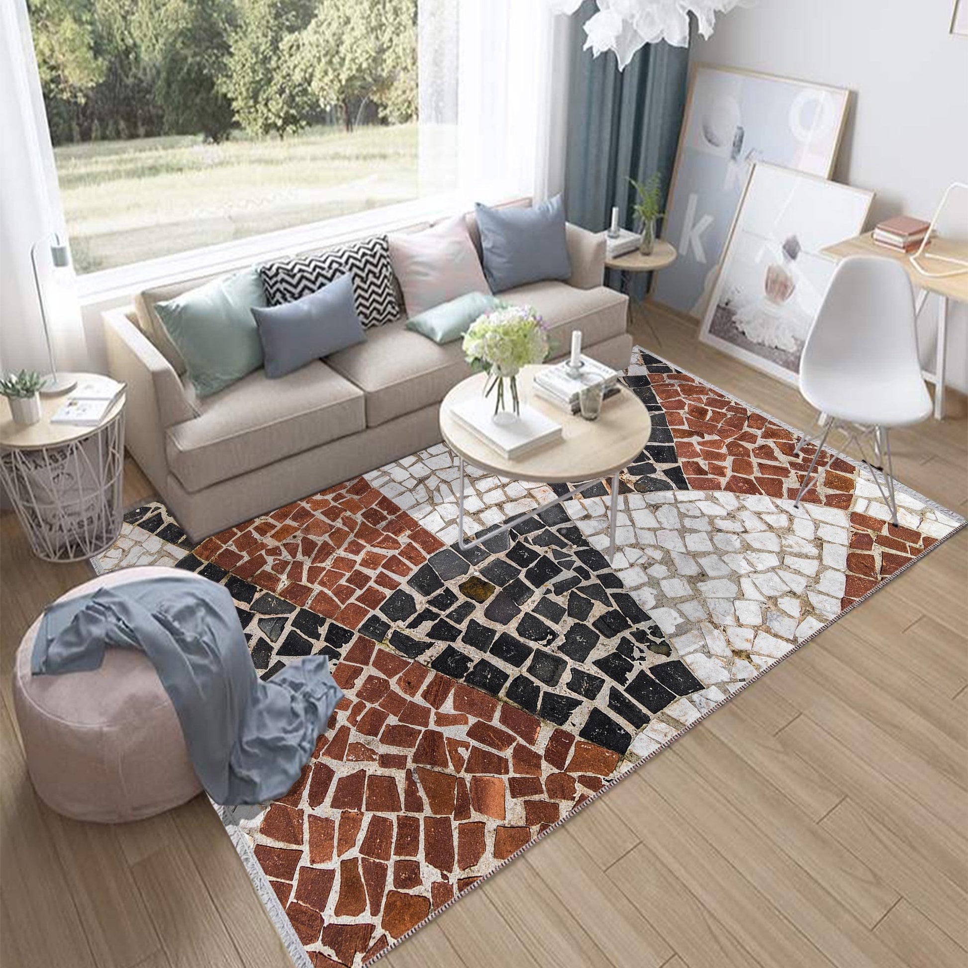 Authentic Ethnic Retro Persian Anatolian Turkish Kilim Area Rug, Washable Non Slip Living Room Rugs with pillow case gift, Housewarming Gift