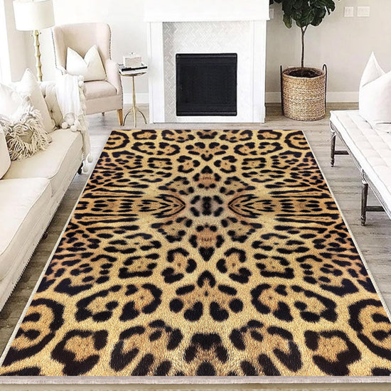 Authentic Ethnic Retro Persian Anatolian Turkish Kilim Area Rug, Washable Non Slip Living Room Rugs with pillow case gift, Leopard Theme Rug