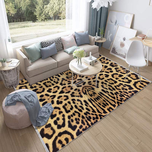 Authentic Ethnic Retro Persian Anatolian Turkish Kilim Area Rug, Washable Non Slip Living Room Rugs with pillow case gift, Leopard Theme Rug