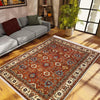 Brown Southwest Classic Area Rug|Ethnic Print Turkish Rug|Vintage Carpet|Washable Living Room Rug|Ottoman Court Carpet|Traditional Decor