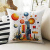 Modern Geometric Theme Both Side Printed Pillow Cases, Cozy Cottagecore Accent Pillow, Abstract Spun Pillow Cushion, Housewarming Gift