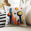 Modern Geometric Theme Both Side Printed Pillow Cases, Cozy Cottagecore Accent Pillow, Abstract Spun Pillow Cushion, Housewarming Gift