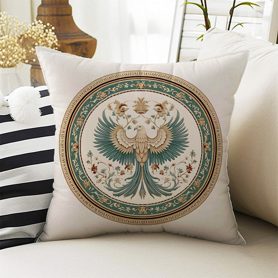 Antiqued Vintage Birds Theme Both Side Printed Pillow Cases, Cozy Cottagecore Accent Pillow, Bird Spun Pillow Cushion, Housewarming Gift