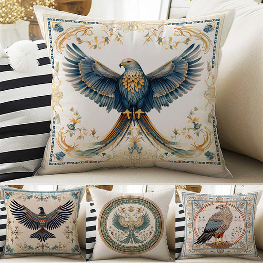 Antiqued Vintage Birds Theme Both Side Printed Pillow Cases, Cozy Cottagecore Accent Pillow, Bird Spun Pillow Cushion, Housewarming Gift