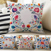 Colorful Turkish Retro Flowers Both Side Printed Pillow Cases, Cozy Cottagecore Accent Pillow, Floral Spun Pillow Cushion, Housewarming Gift