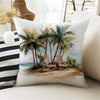 Tropical Summer Beach Theme Both Side Printed Pillow Cases, Cozy Cottagecore Accent Pillow, Tropic Spun Pillow Cushion, Housewarming Gift