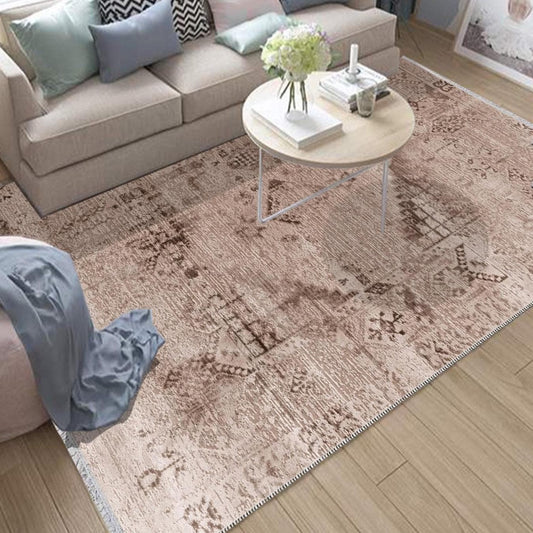 Brown Anatolian Classic Area Rug|Ethnic Print Turkish Rug|Vintage Carpet|Washable Living Room Rug|Ottoman Court Carpet|Traditional Decor