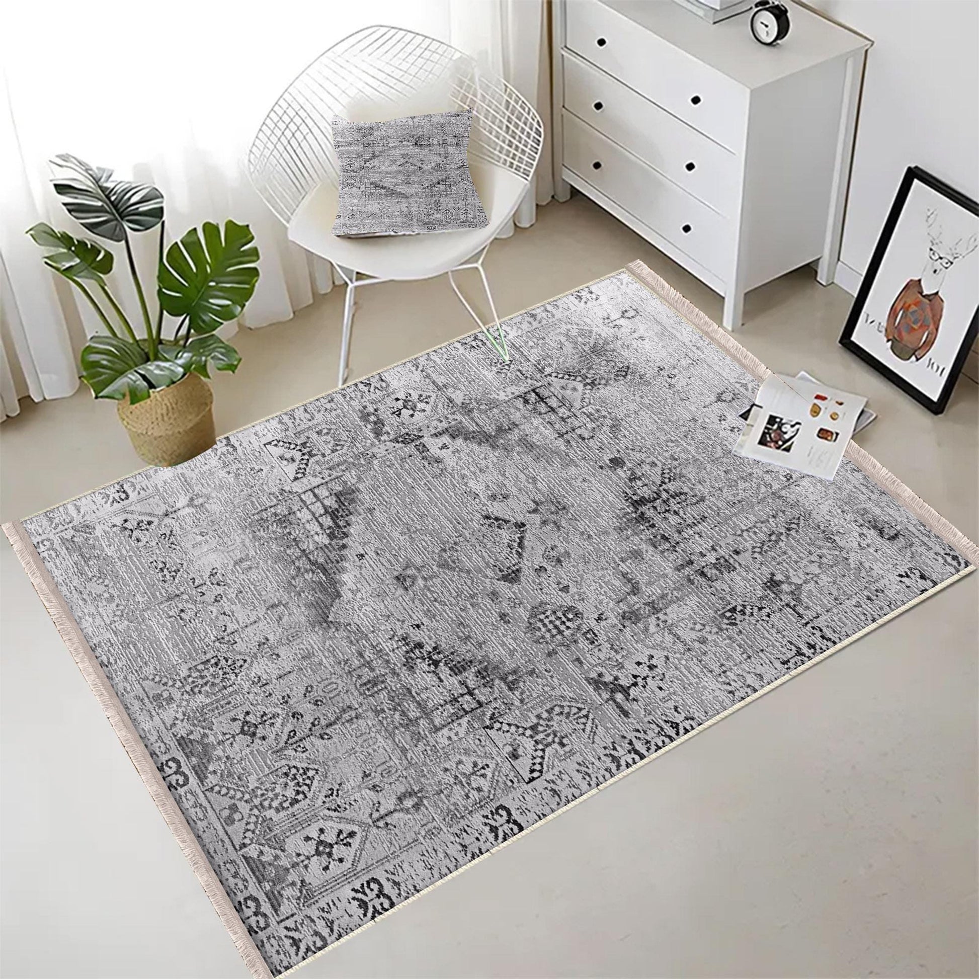 Authentic Ethnic Retro Persian Anatolian Turkish Kilim Area Rug, Washable Non Slip Living Room Rugs with pillow case gift, Housewarming Gift