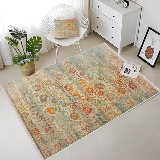 Authentic Ethnic Retro Persian Anatolian Turkish Kilim Area Rug, Washable Non Slip Living Room Rugs with pillow case gift, Housewarming Gift