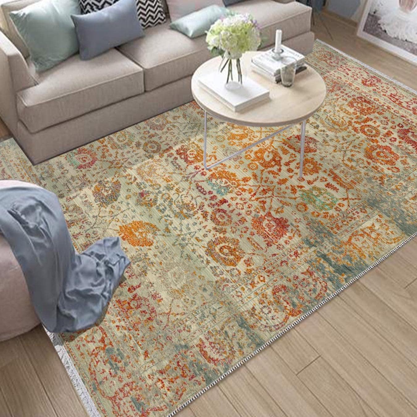 Authentic Ethnic Retro Persian Anatolian Turkish Kilim Area Rug, Washable Non Slip Living Room Rugs with pillow case gift, Housewarming Gift
