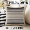 Cream Gray Lines Modern Design Area Rug Runner, Geometric Accent Carpet, Unique Room Mat, Washable Anti-Slip Rug with pillow case gift