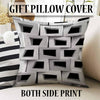 Black White Cubes Modern Design Area Rug Runner, Geometric Abstract Carpet, Unique Room Mat, Washable Anti-Slip Rug with pillow case gift
