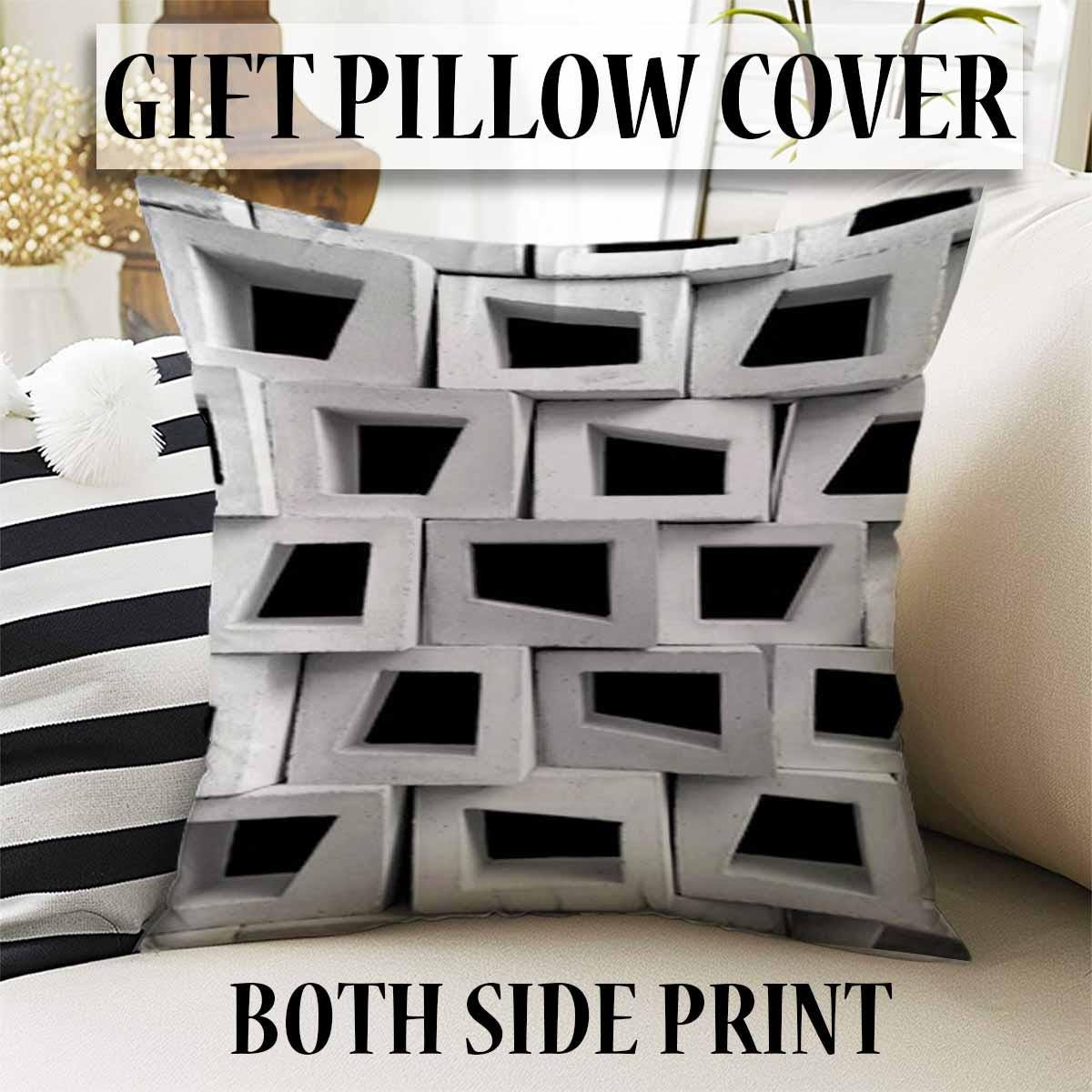 Black White Cubes Modern Design Area Rug Runner, Geometric Abstract Carpet, Unique Room Mat, Washable Anti-Slip Rug with pillow case gift