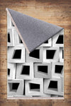 Black White Cubes Modern Design Area Rug Runner, Geometric Abstract Carpet, Unique Room Mat, Washable Anti-Slip Rug with pillow case gift