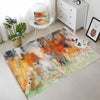 Colorful Watercolor Modern Design Area Rug Runner, Geometric Abstract Carpet, Unique Room Mat, Washable Anti-Slip Rug with pillow case gift